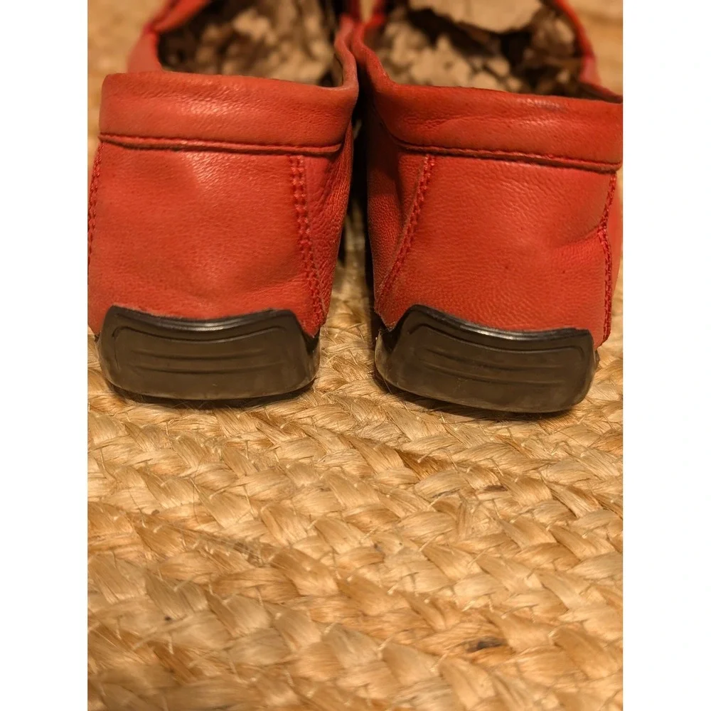 Robert Zur Petra Woven Leather Driving Loafers Red Womens 8M Penny Moccasins